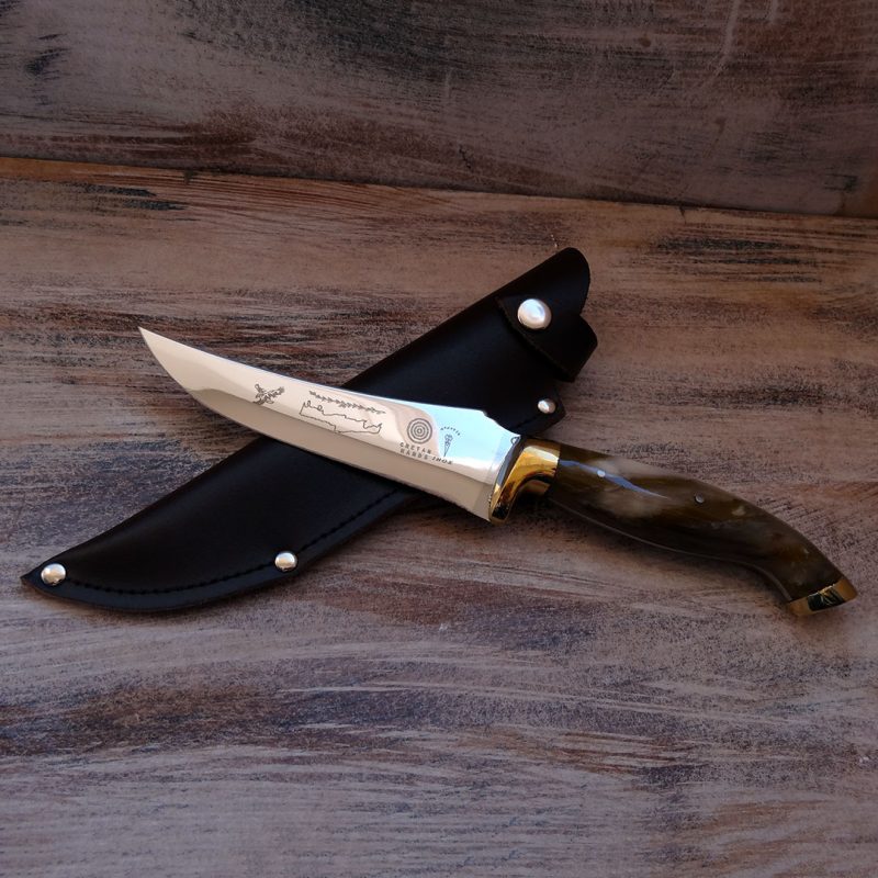 HANDMADE KNIFE KINIGOS WITH HORN HANDLE AND STAINLESS STEEL BLADE 25cm
