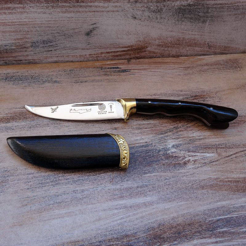 KABOURIKO KNIFE WITH WOODEN HANDLE AND CASE AND STAINLESS STEEL BLADE 23cm